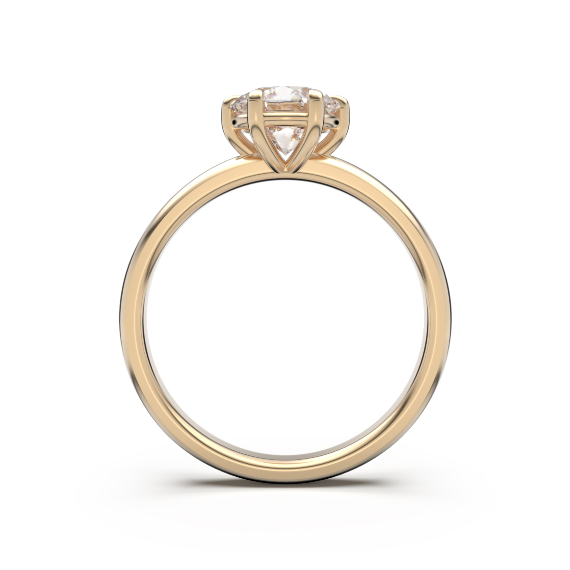 Paju briljantti vihkisormus keltakulta - Image 2