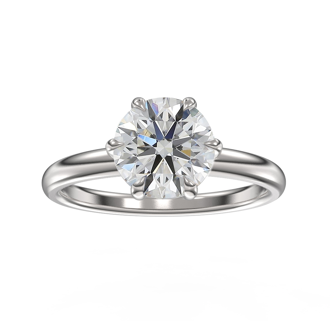 Paju briljantti vihkisormus valkokulta - Image 2