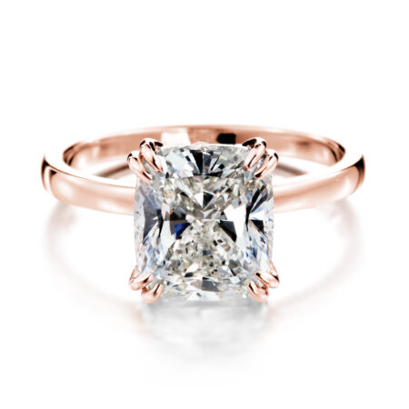 Classic cushion vihkisormus punakulta