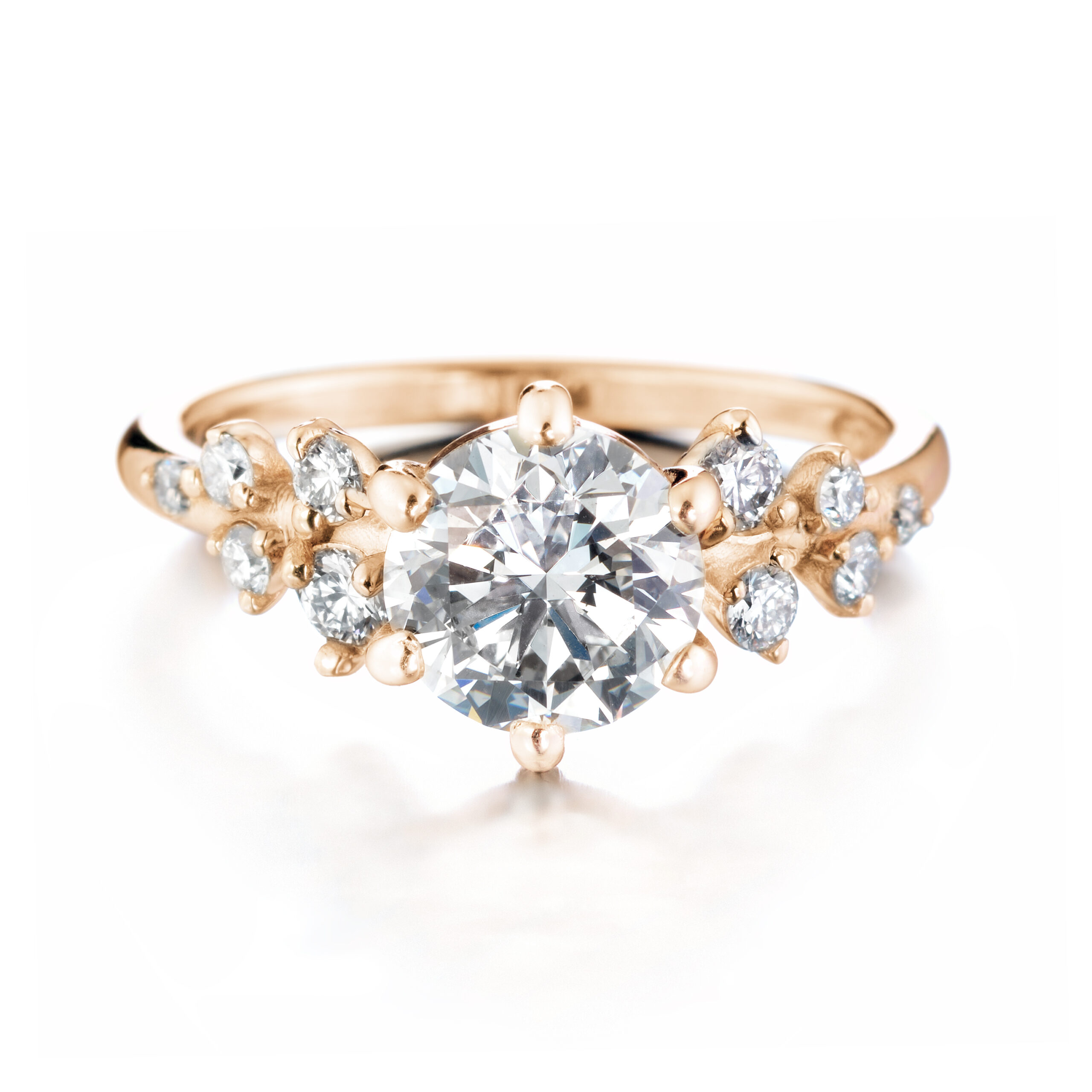 Ruusu vihkisormus briljantilla keltakulta